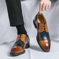 Men's Large Size Square Toe Leather Shoes