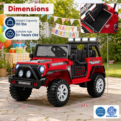 2V1 Electric Kids Ride On Car 2-Seater with Remote Control