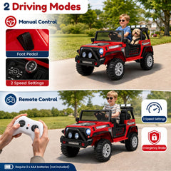 2V1 Electric Kids Ride On Car 2-Seater with Remote Control