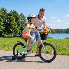 Girls Bike 12 Inch with Training Wheels and Basket - Green