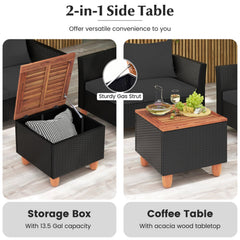 4-Piece Patio Conversation Set with Storage Coffee Table