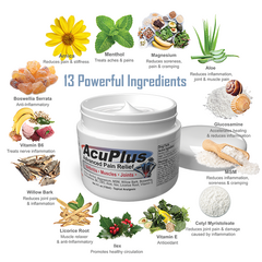 uPlus 4 oz AcPain Relief Cream – Menthol Topical Analgesic for Muscle and Joint Aches