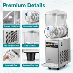 Commercial Slushy Machine 15L Single Tank 550W Freezer