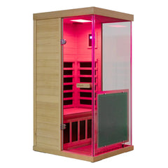 909MX Mini 1 Person Infrared Sauna 3 Sides Large glass panels