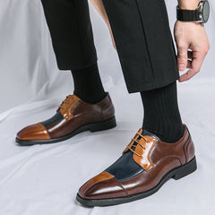 Men's Large Size Square Toe Leather Shoes