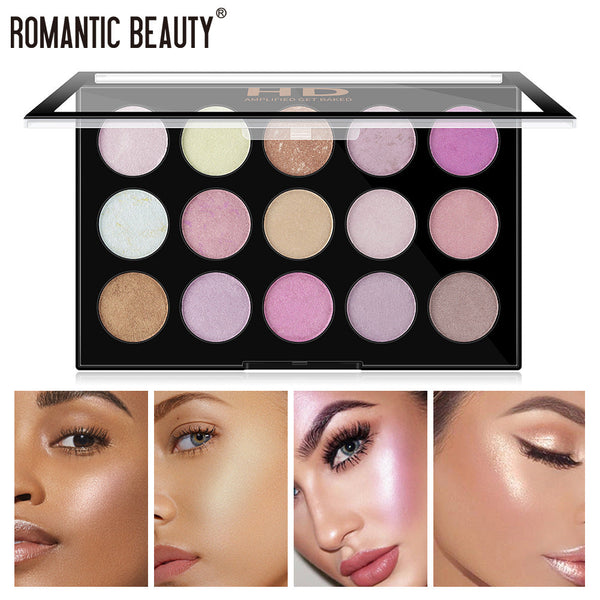 Romantic Beauty 15 Color Highlighter Eyeshadow Pearl Makeup Palette