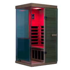 909MX Mini 1 Person Infrared Sauna 3 Sides Large glass panels