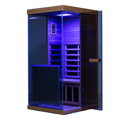909MX Mini 1 Person Infrared Sauna 3 Sides Large glass panels