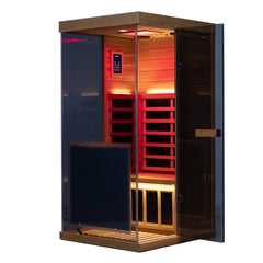 909MX Mini 1 Person Infrared Sauna 3 Sides Large glass panels