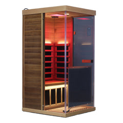 909MX Mini 1 Person Infrared Sauna 3 Sides Large glass panels