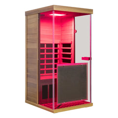 909MX Mini 1 Person Infrared Sauna 3 Sides Large glass panels