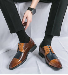 Men's Large Size Square Toe Leather Shoes