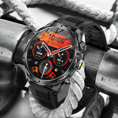 AK75 Smartwatch Flashlight BT Calling Outdoor Fitness Tracker Large Battery