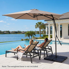 9 FT Cantilever Umbrella with Cross Base and Crank Handle