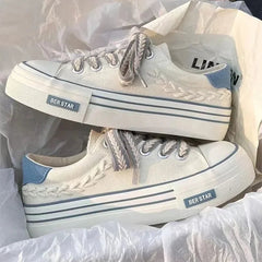 Women’s Platform Canvas Chunky Sneakers – Height Increasing Trainers