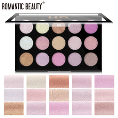 Romantic Beauty 15 Color Highlighter Eyeshadow Pearl Makeup Palette