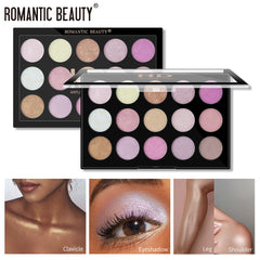 Romantic Beauty 15 Color Highlighter Eyeshadow Pearl Makeup Palette