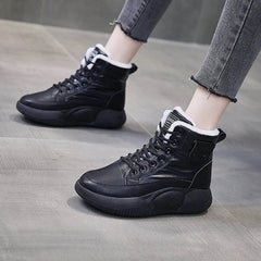 Women’s Plush-Lined Snow Boots – Non-Slip Lace-Up Winter Shoes