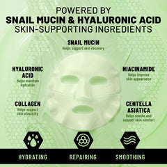 Bio-Collagen Hydrogel Face Mask, Hydrating & Repairing Mask with Snail Mucin & Hyaluronic Acid, 6 Masks