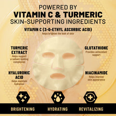 Bio-Collagen Hydrogel Face Mask, Brightening & Illuminating Mask with Turmeric & Vitamin C, 6 Masks