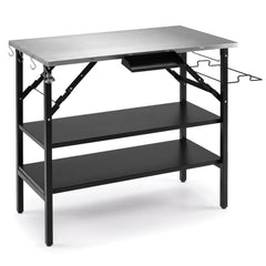 Foldable Outdoor Cook Station with Removable Shelves