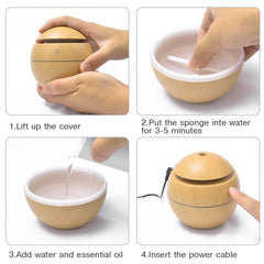 Mini USB Aroma Diffuser Ultrasonic Humidifier Mist Maker LED