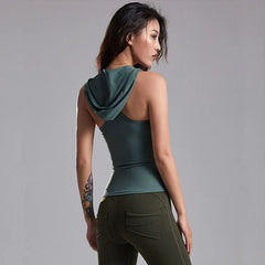 Women’s Hooded Yoga Running Tank Top