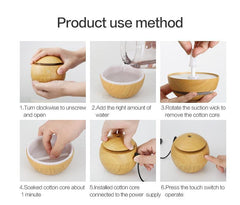 Mini USB Aroma Diffuser Ultrasonic Humidifier Mist Maker LED