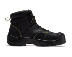 ROCKROOSTER Woodland Black 6 inch Waterproof Composite Toe Leather Work Boots AK663