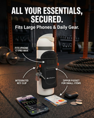 Magnetic Water Bottle Sleeve for Gym | Attaches to Metal Equipment | Fits 18-40oz Bottles | Phone Pocket | BLAUBECK