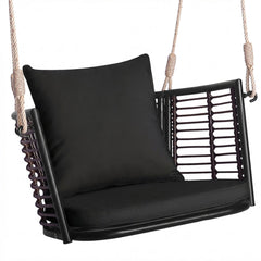Hanging Rattan Porch Swing Chair with Cushions