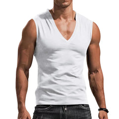 Men's Summer Cotton V-Neck Gym Tank Top