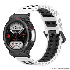 Marine band for Amazfit watch T-rex 3/2/ultra two-tone elastic silicone strap for T-Rex/T Rex Pro breathable sport bracelet