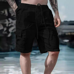 Men's Loose White Cargo Beach Shorts 2026