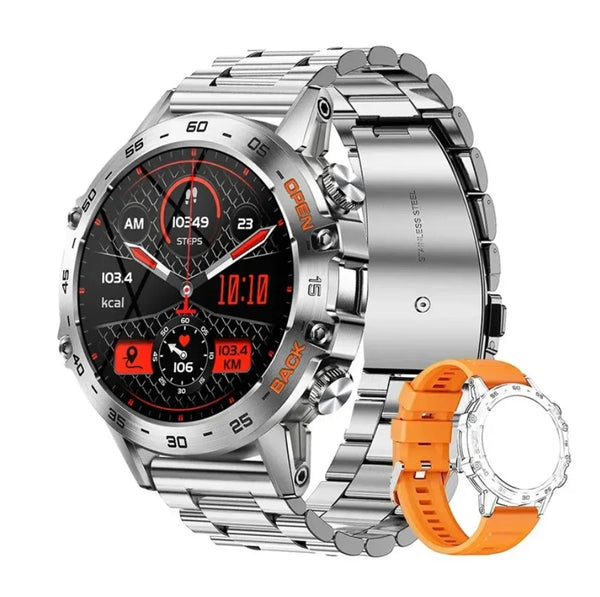 Steel Bluetooth Call Smartwatch Men Fitness Tracker Waterproof