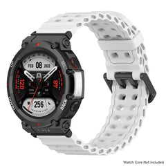 Marine band for Amazfit watch T-rex 3/2/ultra two-tone elastic silicone strap for T-Rex/T Rex Pro breathable sport bracelet