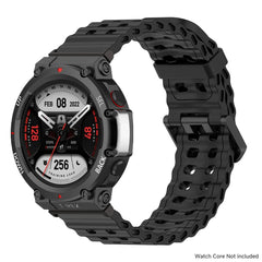 Marine band for Amazfit watch T-rex 3/2/ultra two-tone elastic silicone strap for T-Rex/T Rex Pro breathable sport bracelet