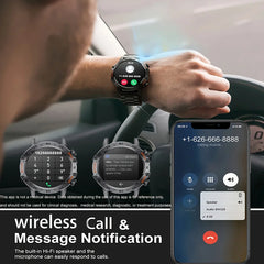 Steel Bluetooth Call Smartwatch Men Fitness Tracker Waterproof