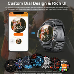 Steel Bluetooth Call Smartwatch Men Fitness Tracker Waterproof