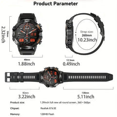 Steel Bluetooth Call Smartwatch Men Fitness Tracker Waterproof