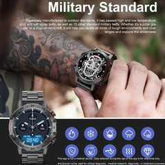 Steel Bluetooth Call Smartwatch Men Fitness Tracker Waterproof