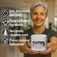 uPlus 4 oz AcPain Relief Cream – Menthol Topical Analgesic for Muscle and Joint Aches