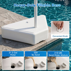 Pool Basketball Hoop with Adjustable Height & 2 Balls