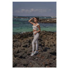 Beige Yoga Pants and Sport Coat Fitness Set