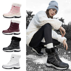 Women’s Winter Fleece-Lined Thicker Non-Slip Cotton-Padded Outdoor Mid-Boots