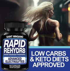 Rapid Rehydr8 Electrolyte Capsules Muscle Endurance Recovery Hydration Support