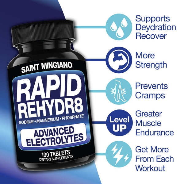 Rapid Rehydr8 Electrolyte Capsules Muscle Endurance Recovery Hydration Support