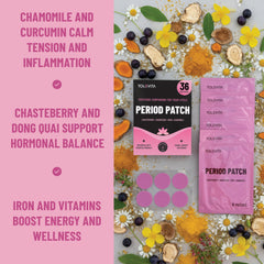 Period Patches Menstrual & Cycle Support with Chasteberry, Magnesium, Evening Primrose Oil & Herbs, 36 Patches