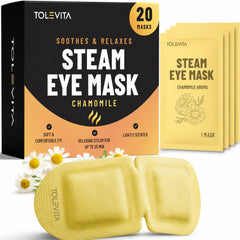 Steam Eye Mask, Self-Heating & Soothing Eye Mask for Relaxation & Eye Fatigue Relief, 20 Masks