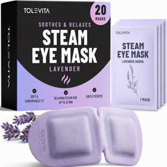 Steam Eye Mask, Self-Heating & Soothing Eye Mask for Relaxation & Eye Fatigue Relief, 20 Masks